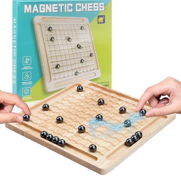 Nib Magnet Game,Magnetic Chess Game,Table Top Magnetic Chess Fun Family Games - Picture 1 of 7